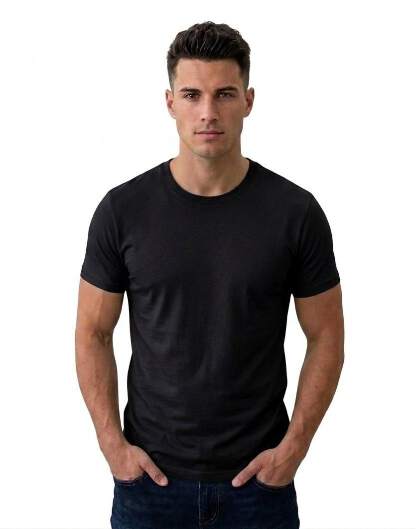 Cagliary Black Crew Neck T-Shirt