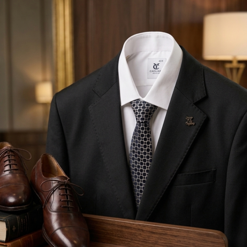 Cagliary Premium Men’s Black Tailored Suit