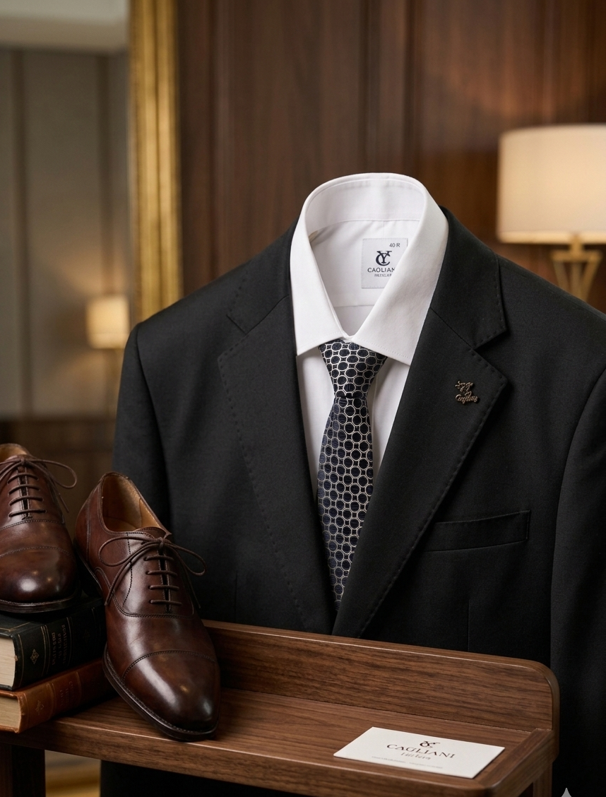 Cagliary Premium Men’s Black Tailored Suit